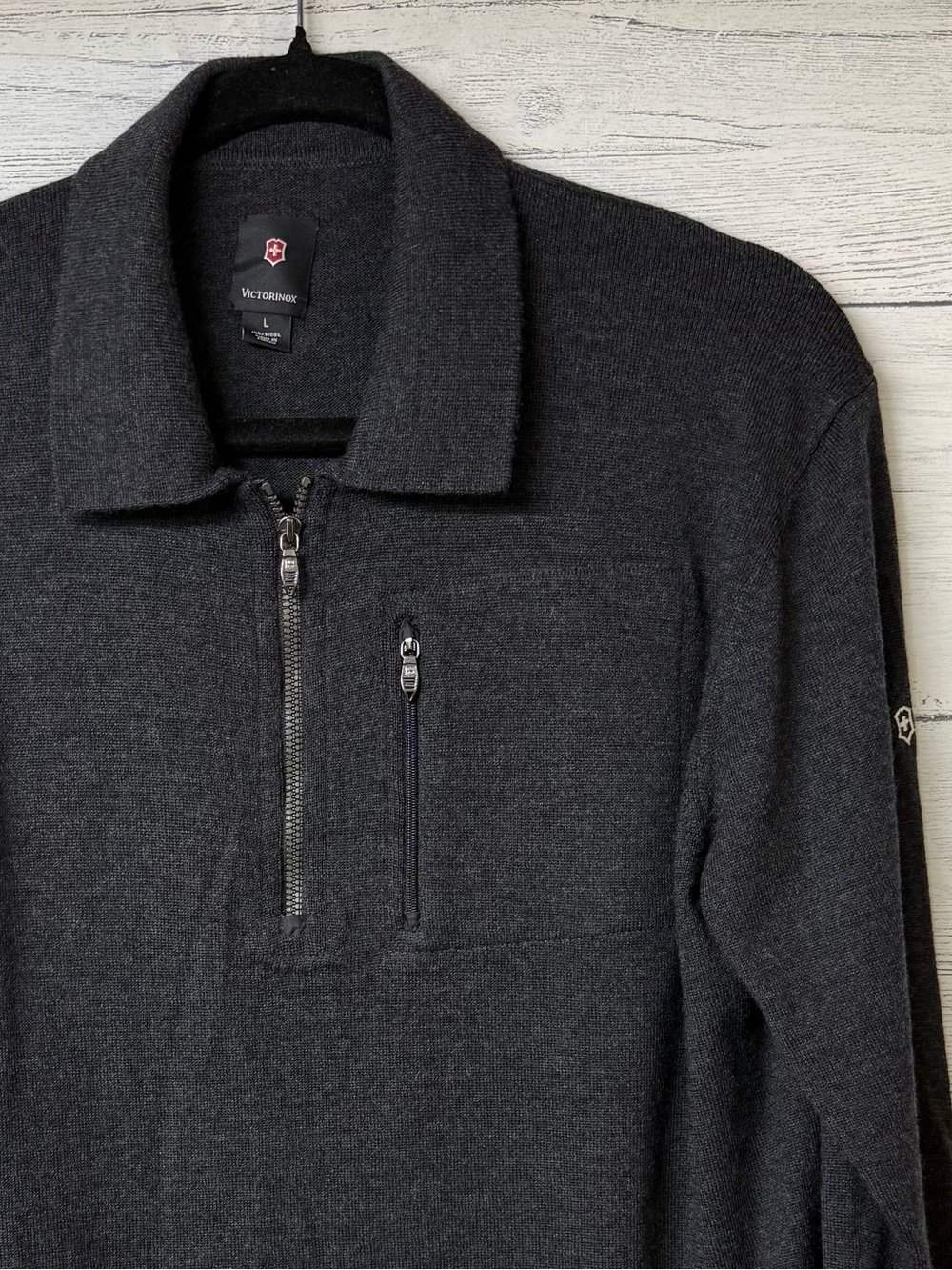 Victorinox Men's Charcoal Quarter-Zip Sweater